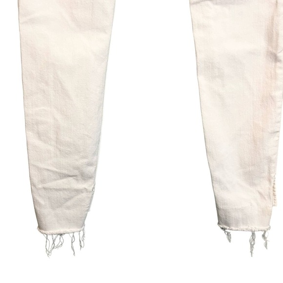 Frame Le Skinny De Jeanne White Denim Raw Hem Mid Rise Skinny Jeans Size 28 - Picture 12 of 16
